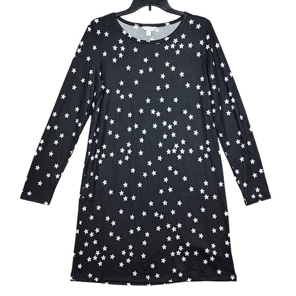 Charter Club Other - Charter Club Sleepshirt Nightgown Pajamas Butter Soft Black Stars Small Cozy